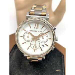 Michael Kors Women's Watch MK6558 Sofie Quartz Chronograph Rose Gold Steel 39mm